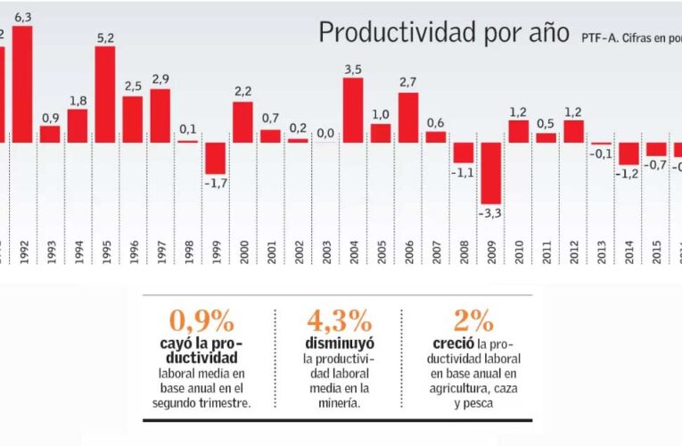 Productividad caerá por cuarto año seguido con un costo de US$ 10.000 millones para el país