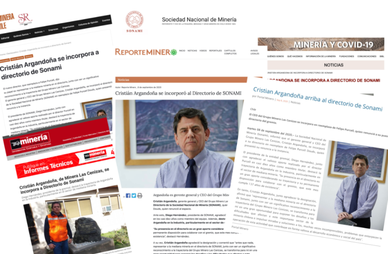 SONAMI: Cristián Argandoña se Incorpora al Directorio en representación de la mediana minería