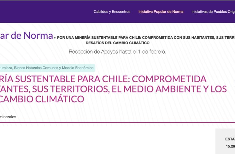 Industria minera logra firmas para la Iniciativa Popular de Norma
