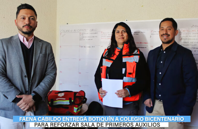 Faena Cabildo entrega botiquín de emergencias a Colegio Bicentenario