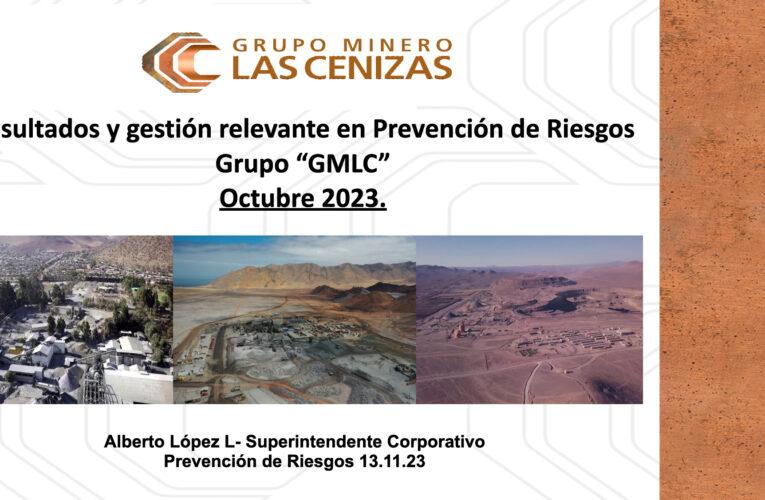 Resultados y Gestión Relevante en Prevención de Riesgos GMLC. A Octubre 2023